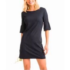 Southern Tide Navy Gameday Micro Stripe Mini Dress Chianti